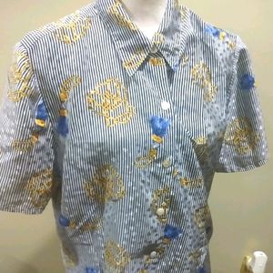 Vintage plus size art deco button down blouse